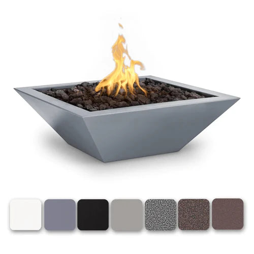 The Outdoor Plus 24&quot; Square Maya Fire Bowl - Powder Coated Metal