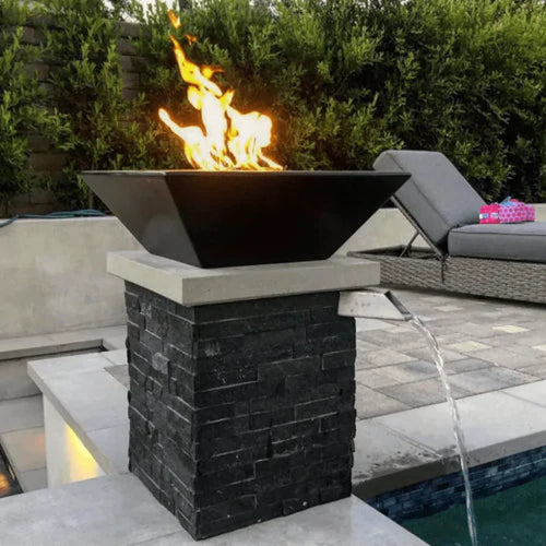 The Outdoor Plus 36&quot; Square Maya Fire Bowl - Powder Coated Metal