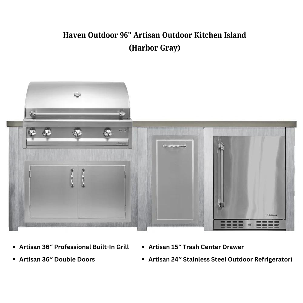 Haven Outdoor 96&quot; Artisan Outdoor Kitchen Island