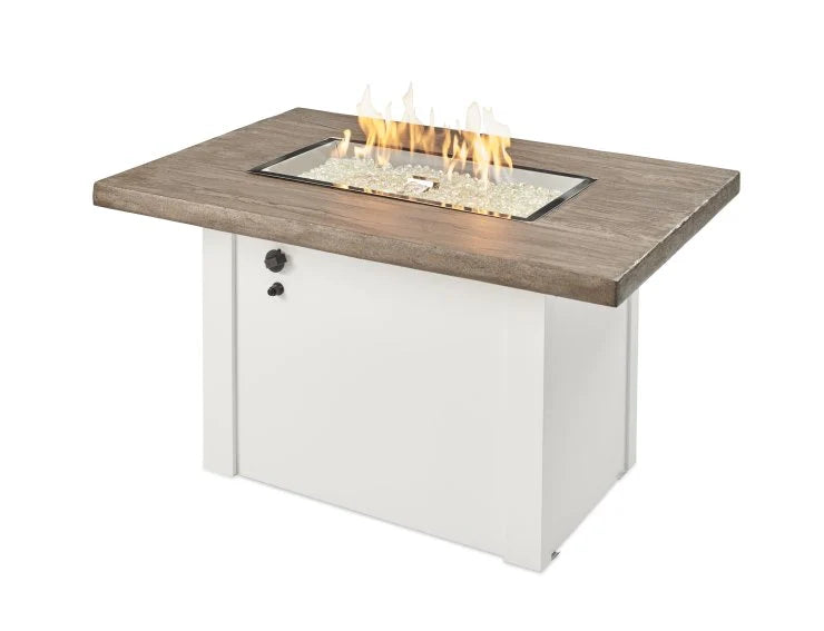 Outdoor GreatRoom Company Driftwood Havenwood Rectangular Gas Fire Pit Table