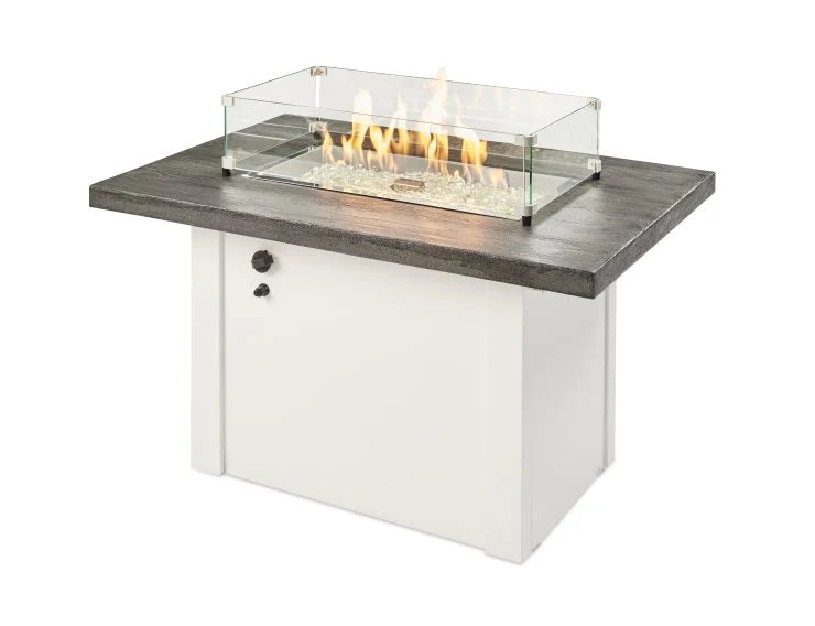 Outdoor GreatRoom Company Stone Grey Havenwood Rectangular Gas Fire Pit Table