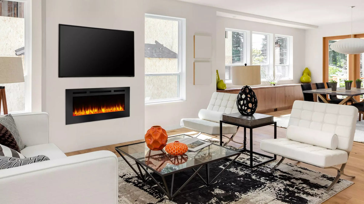 SimpliFire 40&quot; Allusion Recessed Linear Electric Fireplace