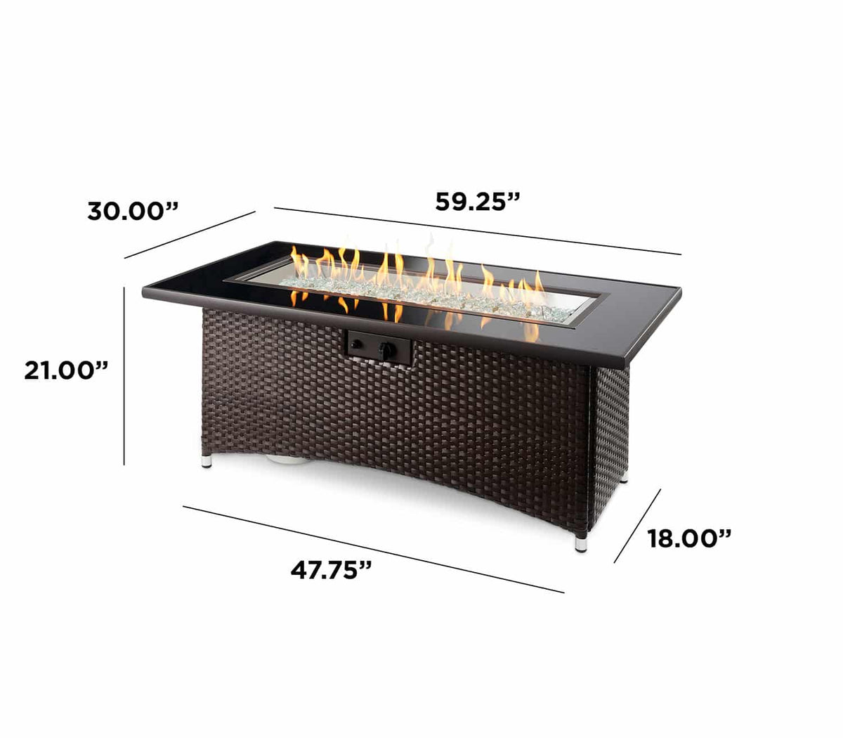 Outdoor GreatRoom Company Balsam Montego Linear Gas Fire Pit Table