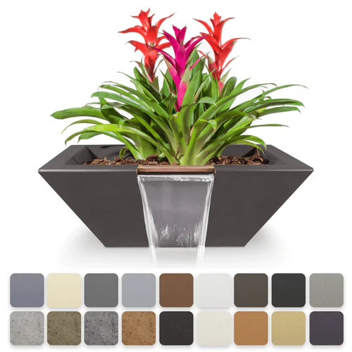 The Outdoor Plus Square Maya Planter &amp; Water Bowl - GFRC Concrete