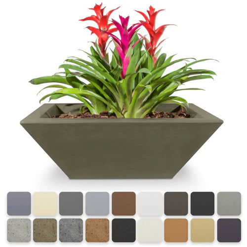 The Outdoor Plus Square Maya Planter Bowl - GFRC Concrete