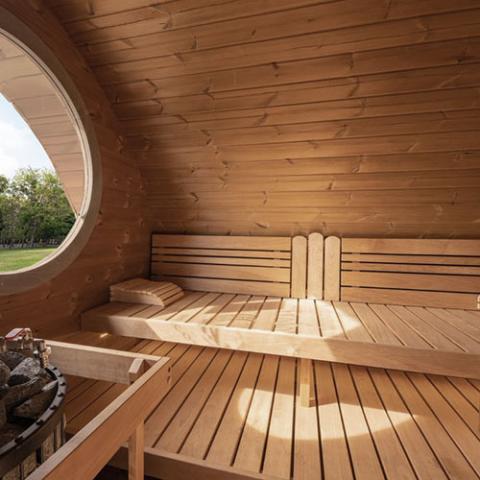 SaunaLife Model G11 8-Person Outdoor Home Sauna Kit -2 Room Sauna