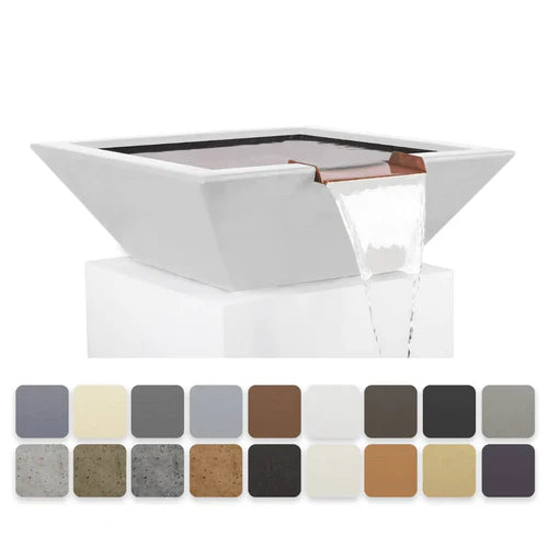 The Outdoor Plus Square Maya Water Bowl - GFRC Concrete