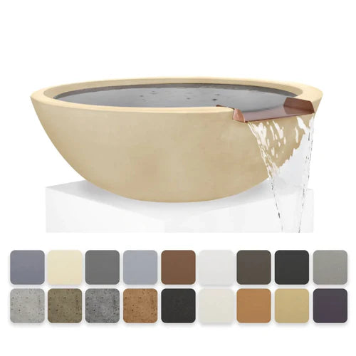 The Outdoor Plus Round Sedona Water Bowl - GFRC Concrete