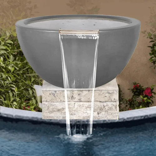 The Outdoor Plus Round Luna Water Bowl - GFRC Concrete