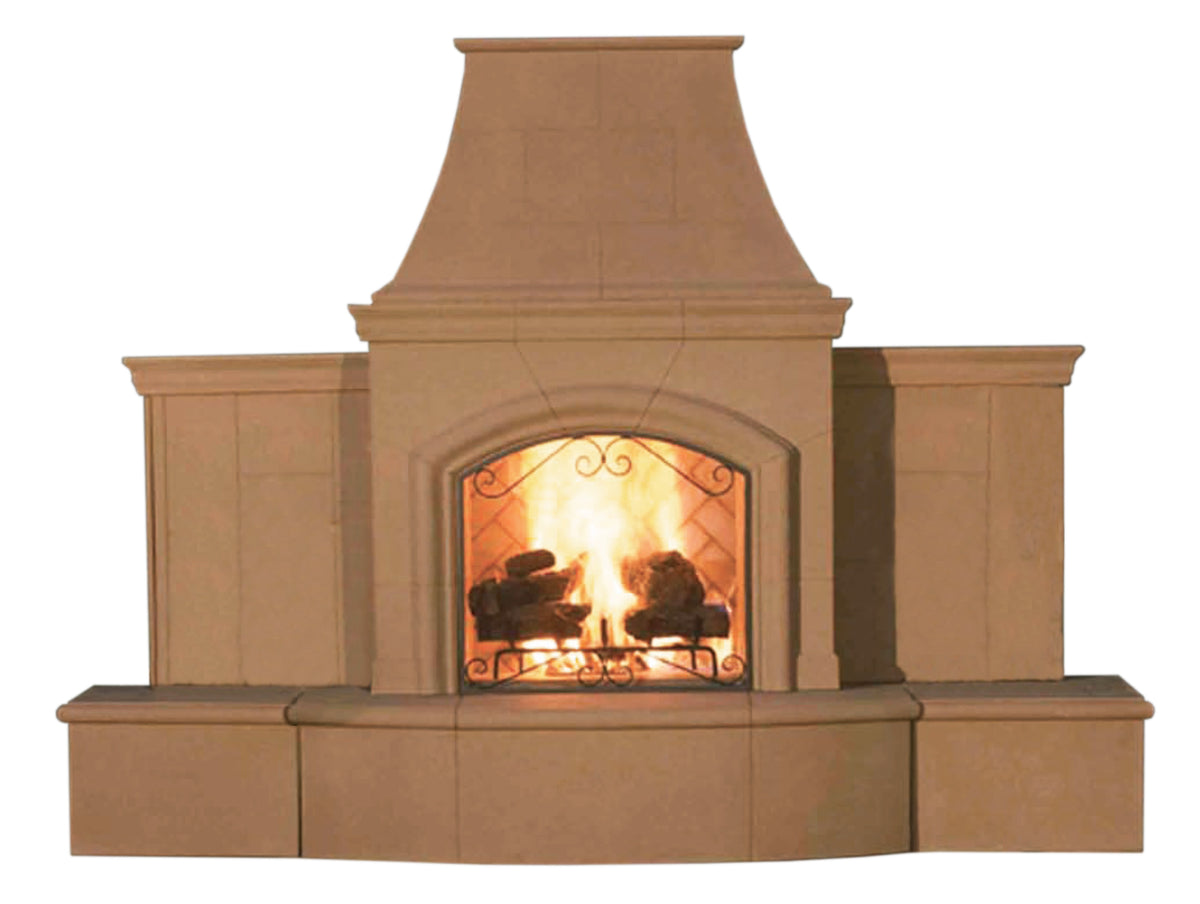 American Fyre Designs 113&quot; Vent-Free Grand Phoenix Fireplace With Extended Bullnose Hearth