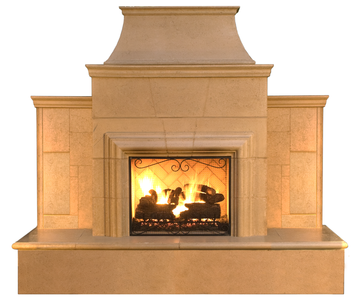 American Fyre Designs 110&quot; Vented Grand Cordova Fireplace With Rectangle Extended Bullnose Hearth