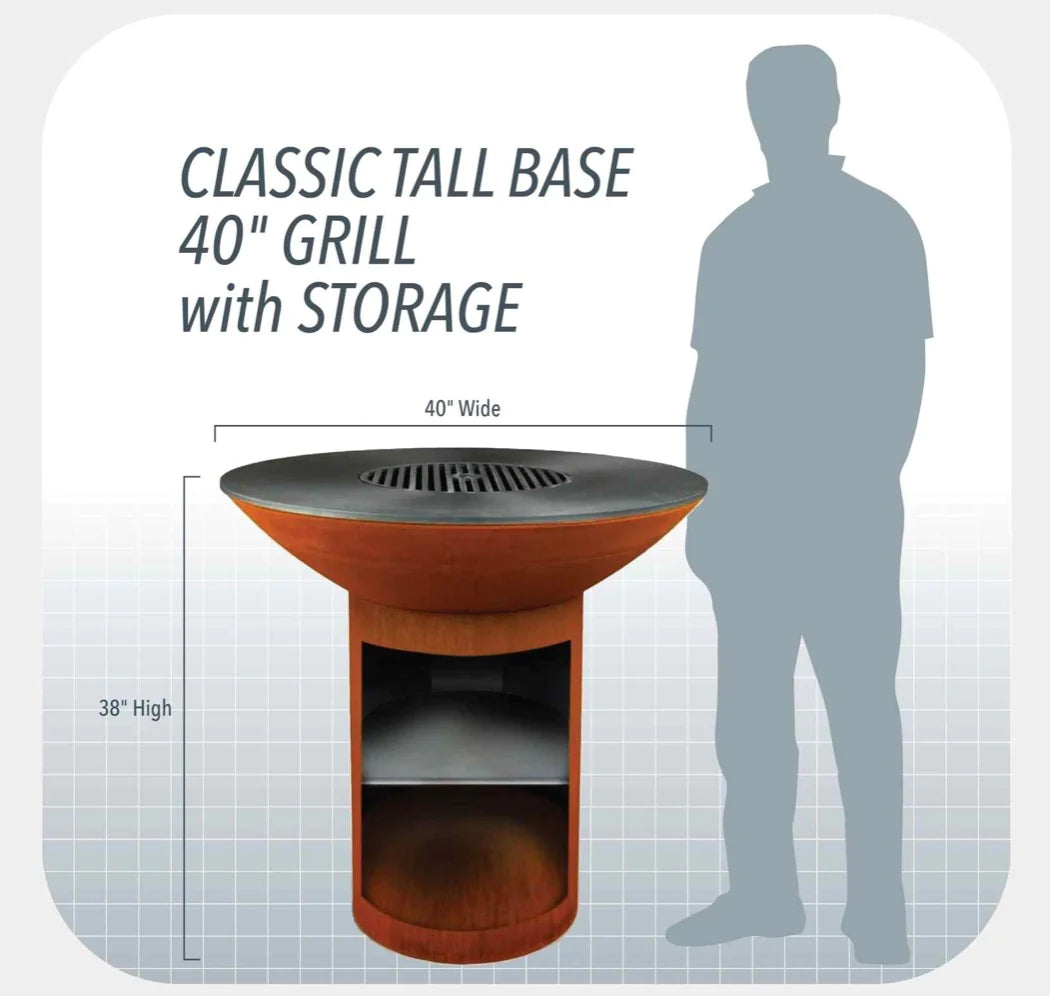 Arteflame Classic 40&quot; Grill - Tall Round Base With Storage