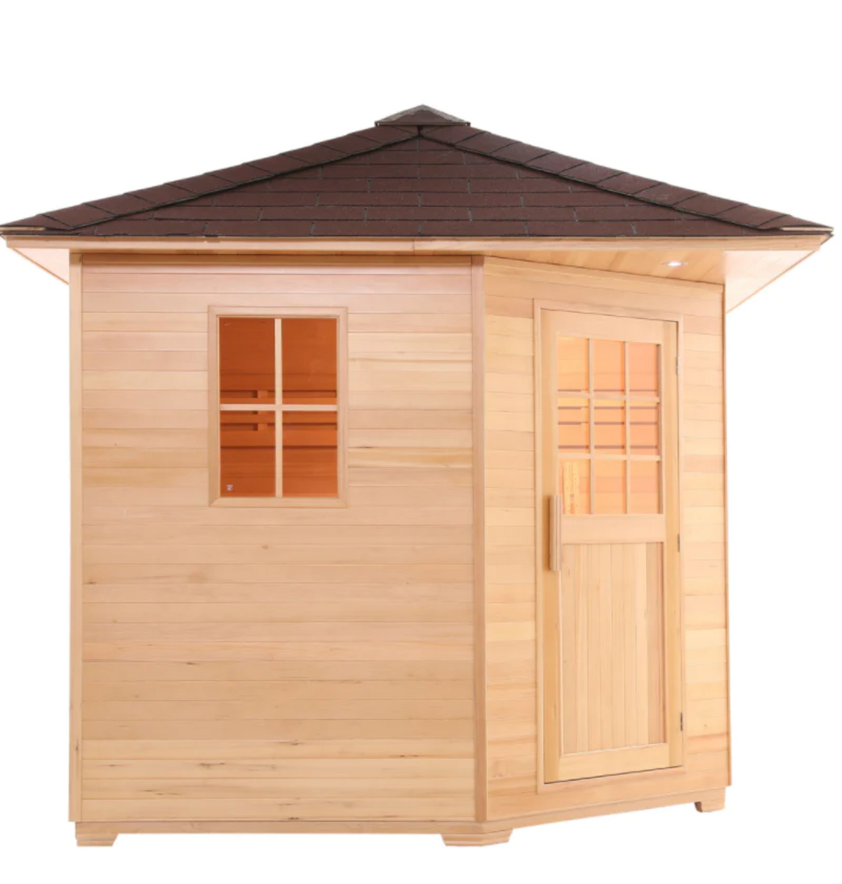 ALEKO 8 Person Wet Dry Sauna with Asphalt Roof - Harvia KIP Heater