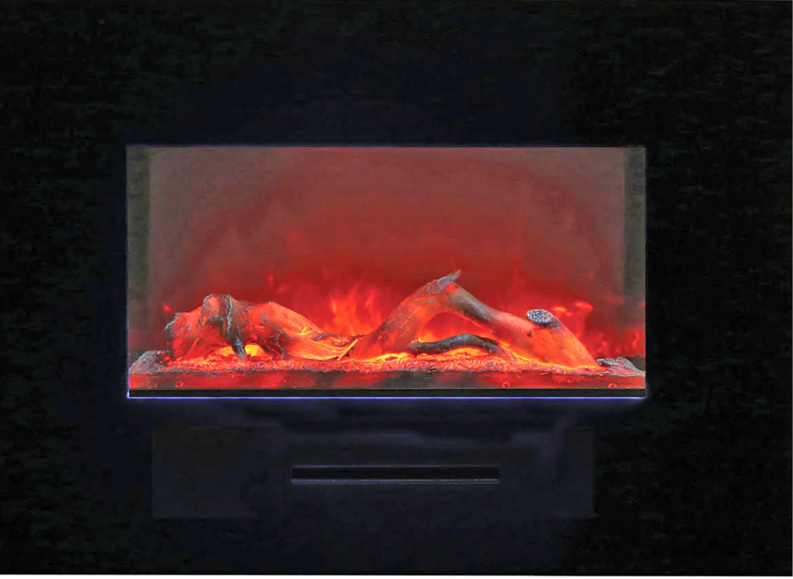 Amantii Wall Mount Or Flush Mount Electric Fireplace With Glass Surround