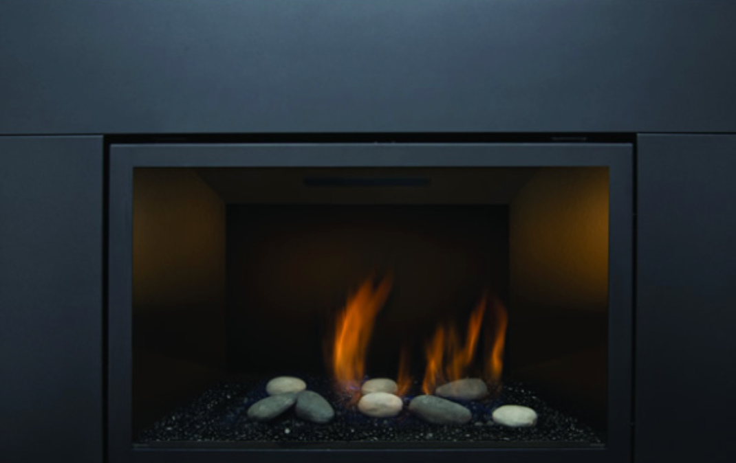 Sierra Flame 30&quot; Abbot Deluxe Direct Vent With Black Porcelain Panels Natural Gas Fireplace