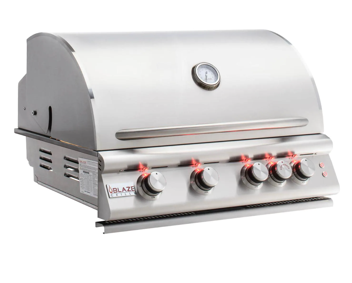 Blaze LTE 32&quot; 4-Burner Gas Grill With Rear Infrared Burner &amp; Grill Lights
