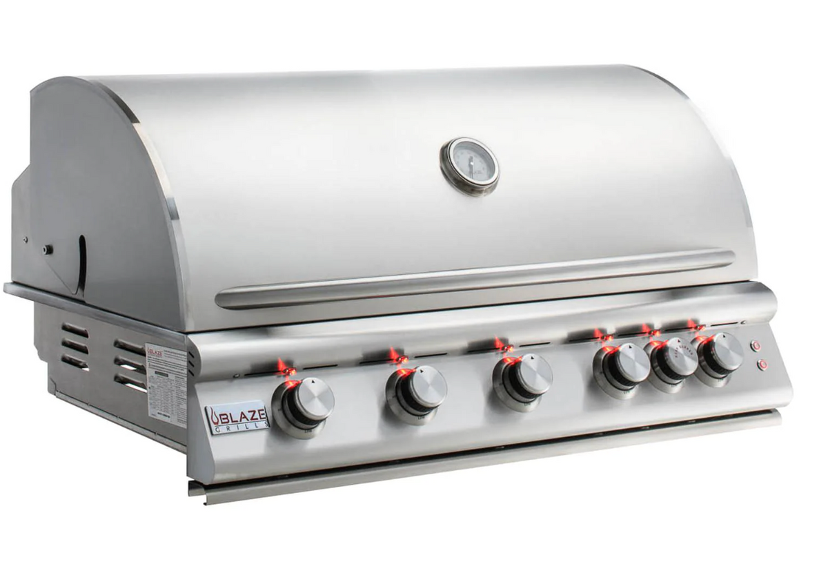 Blaze LTE 40&quot; 5-Burner Gas Grill With Rear Infrared Burner &amp; Grill Lights