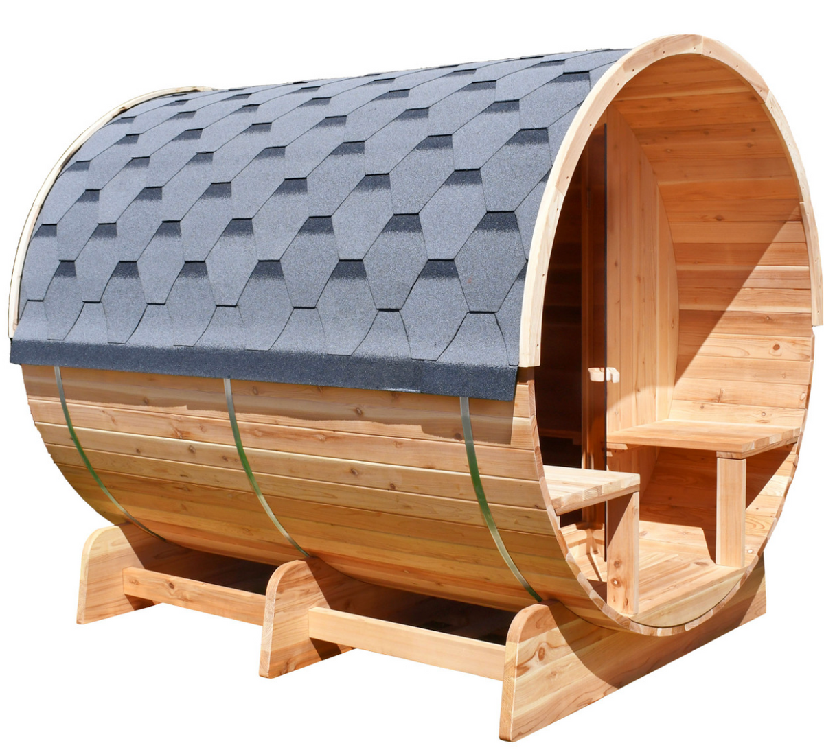 ALEKO Outdoor/Indoor Western Red Cedar Barrel Sauna