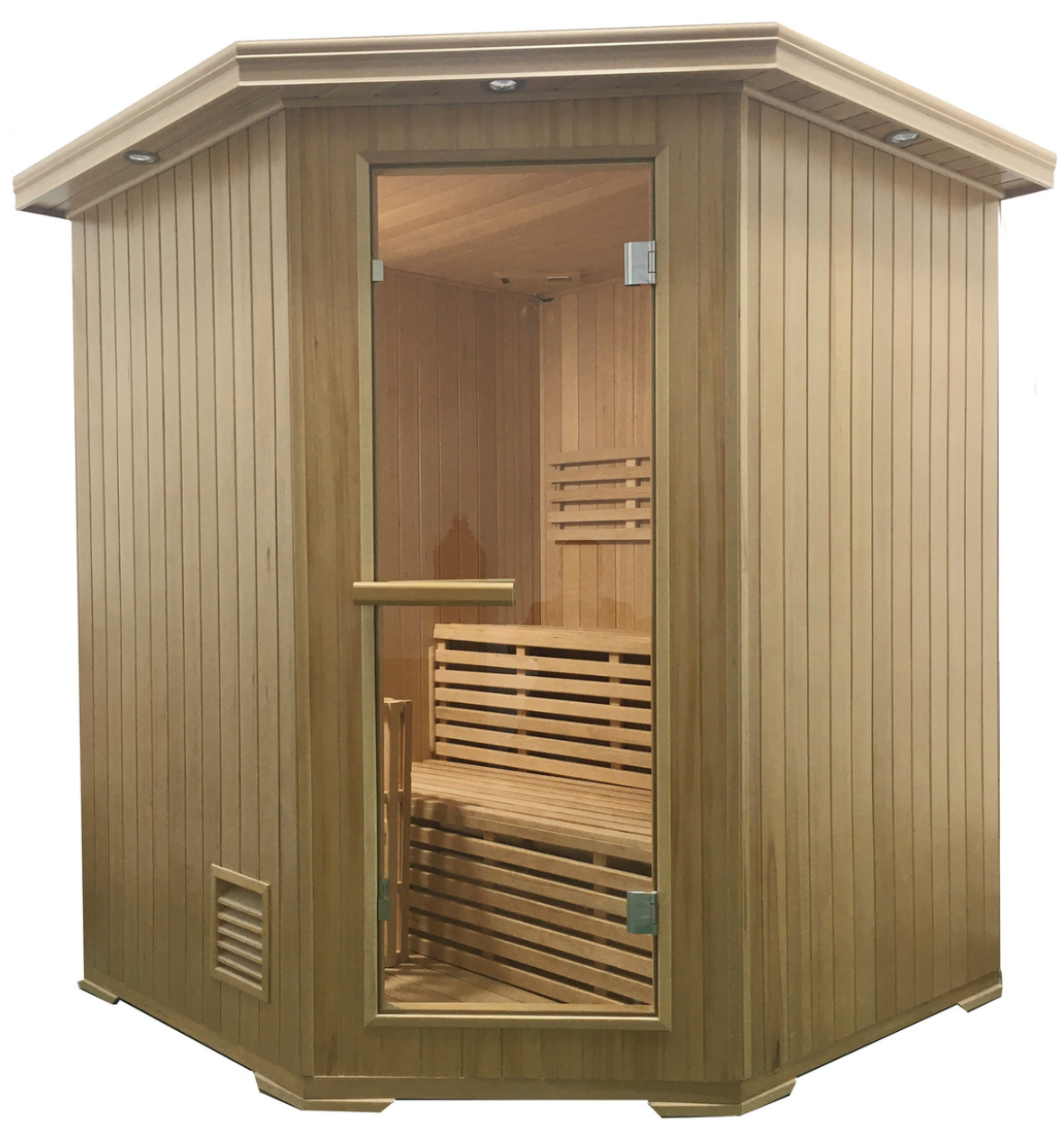 ALEKO Canadian Hemlock 4 Person Wet Dry Indoor Sauna