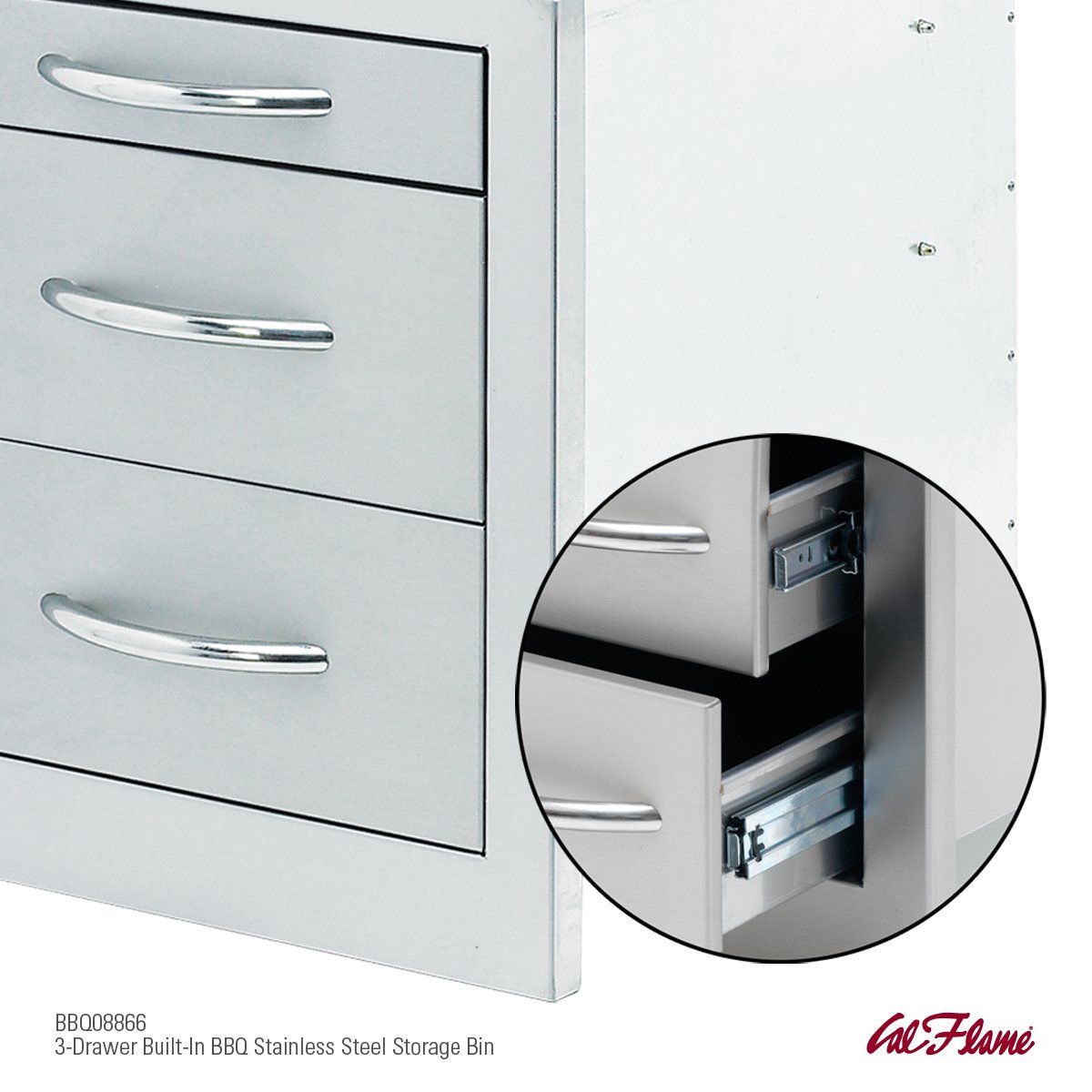Cal Flame 3 Drawer Storage Wide