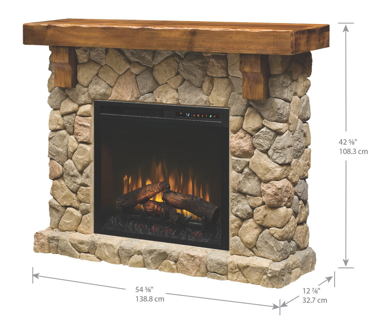 Dimplex Fieldstone Mantel Electric Fireplace with Logs